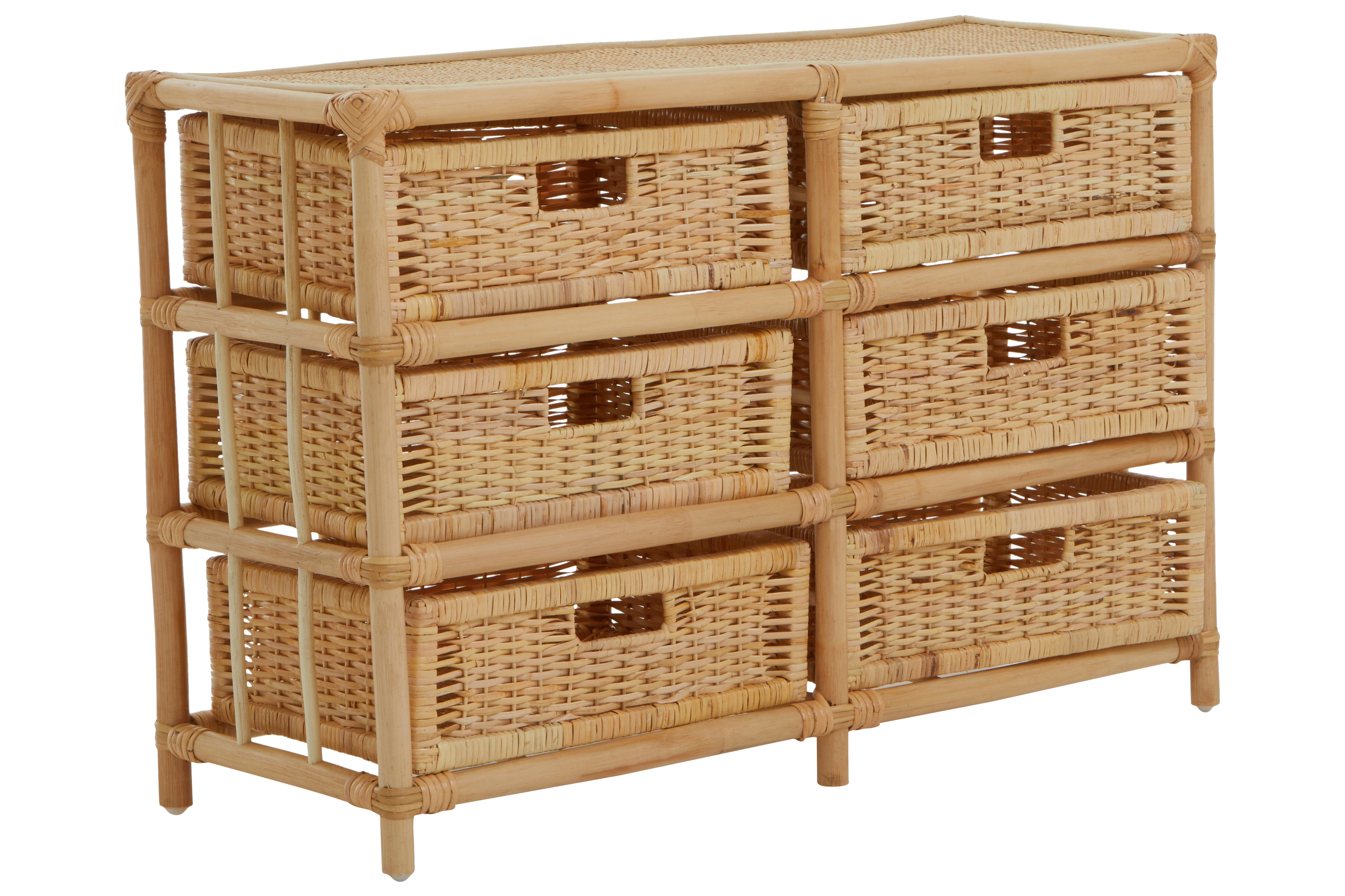 Jada Natural Rattan Chest of Drawers | 6 Drawers